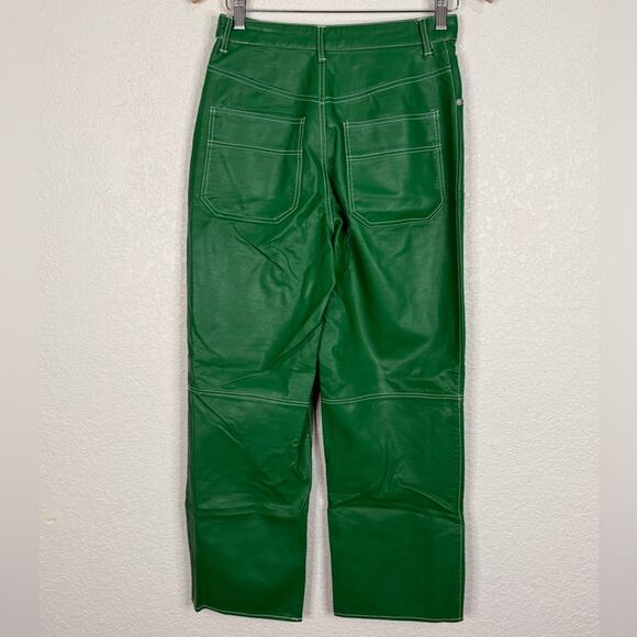 Free People The it Factor Vegan Pants in green Boho Hippie Pop of Color Goblin - Picture 4 of 9